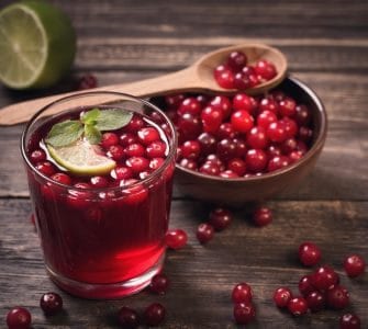 jus de cranberry eau + citron