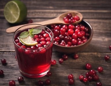 jus de cranberry eau + citron